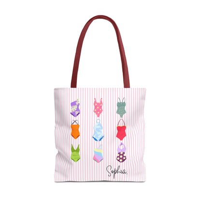 Personalised Name Retro Swimming Swimsuits Tote Bag
