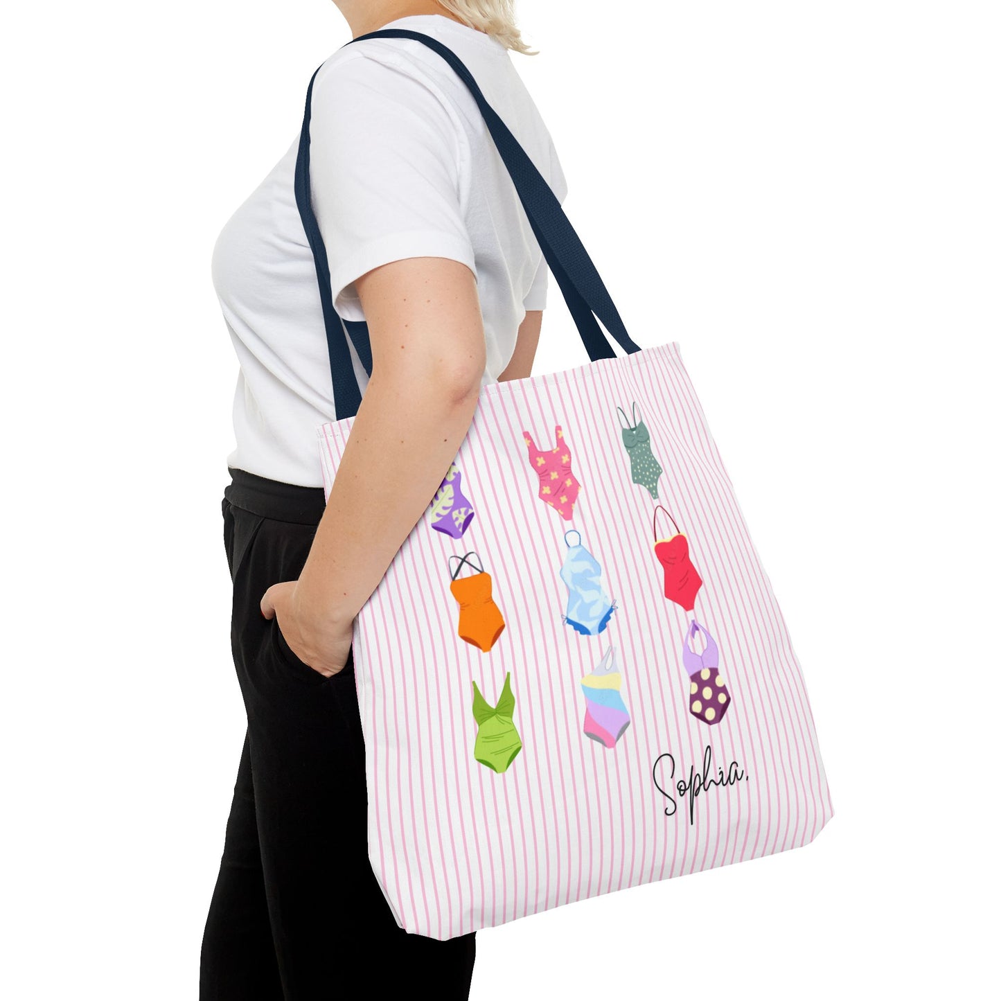 Personalised Name Retro Swimming Swimsuits Tote Bag