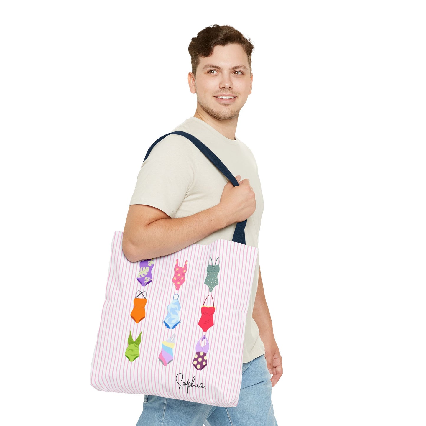 Personalised Name Retro Swimming Swimsuits Tote Bag