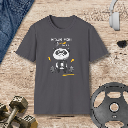 PLEASE Wait Installing Muscles T-Shirt
