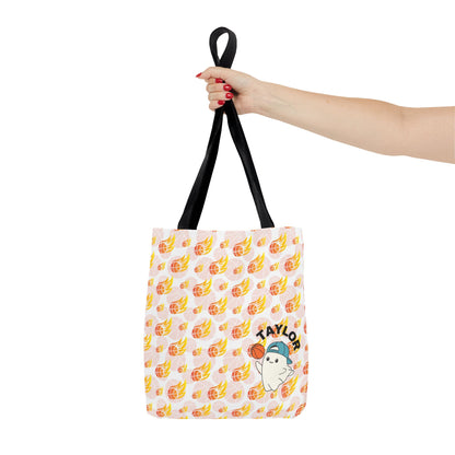 Personalized Cute Baby GH*st Fire basketball ToteBag