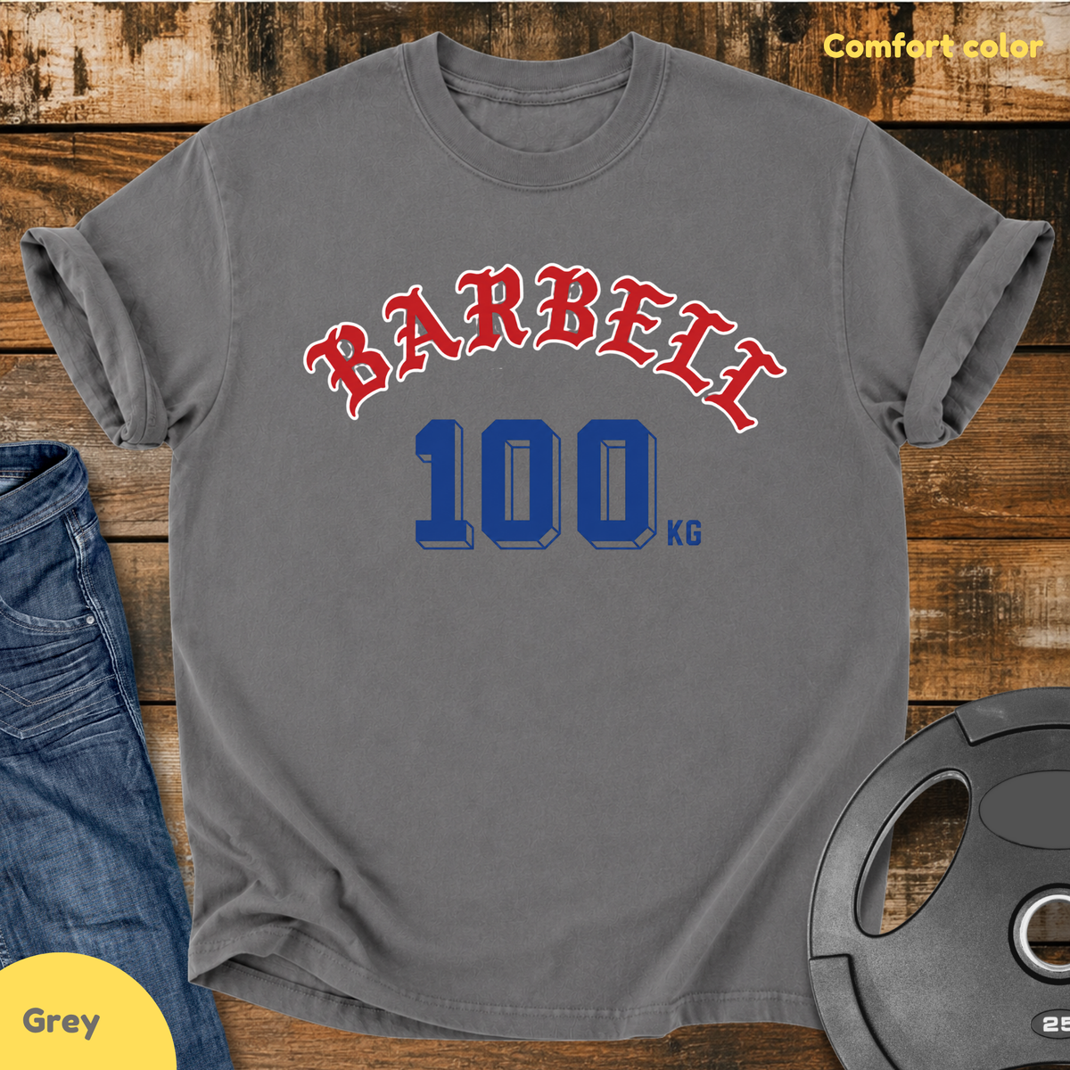 Barbell 100 kg Vintage Wash T-Shirt