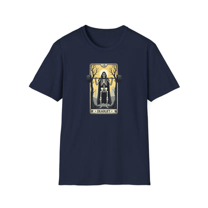 Funny Tarot Card Gym Deadlift Skeleton T-Shirt
