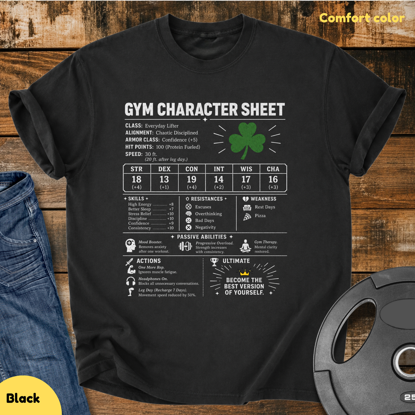 Gym Character Sheet Vintage Wash T-Shirt