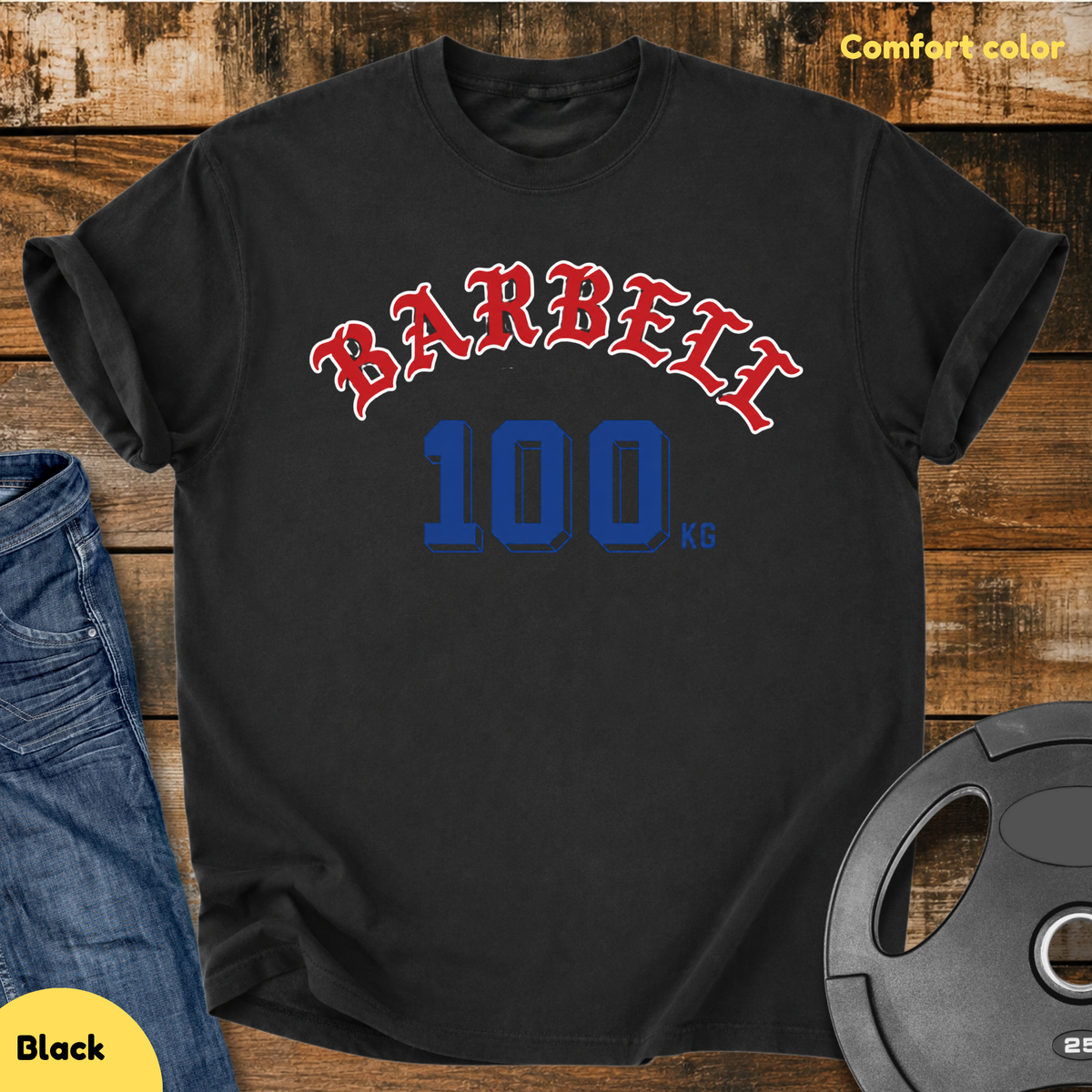 Barbell 100 kg Vintage Wash T-Shirt