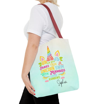 Unicorn Swimming Tote Bag