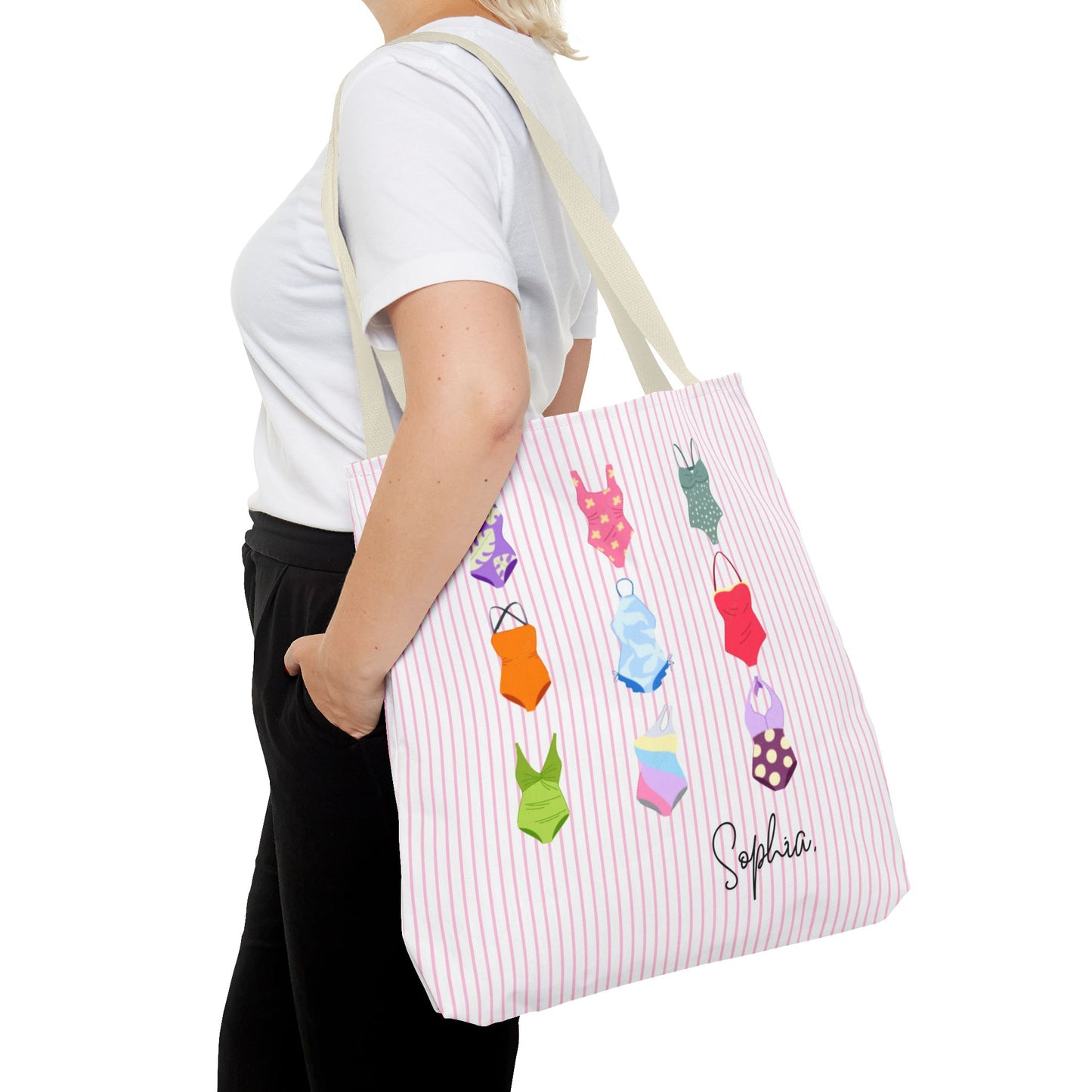Personalised Name Retro Swimming Swimsuits Tote Bag