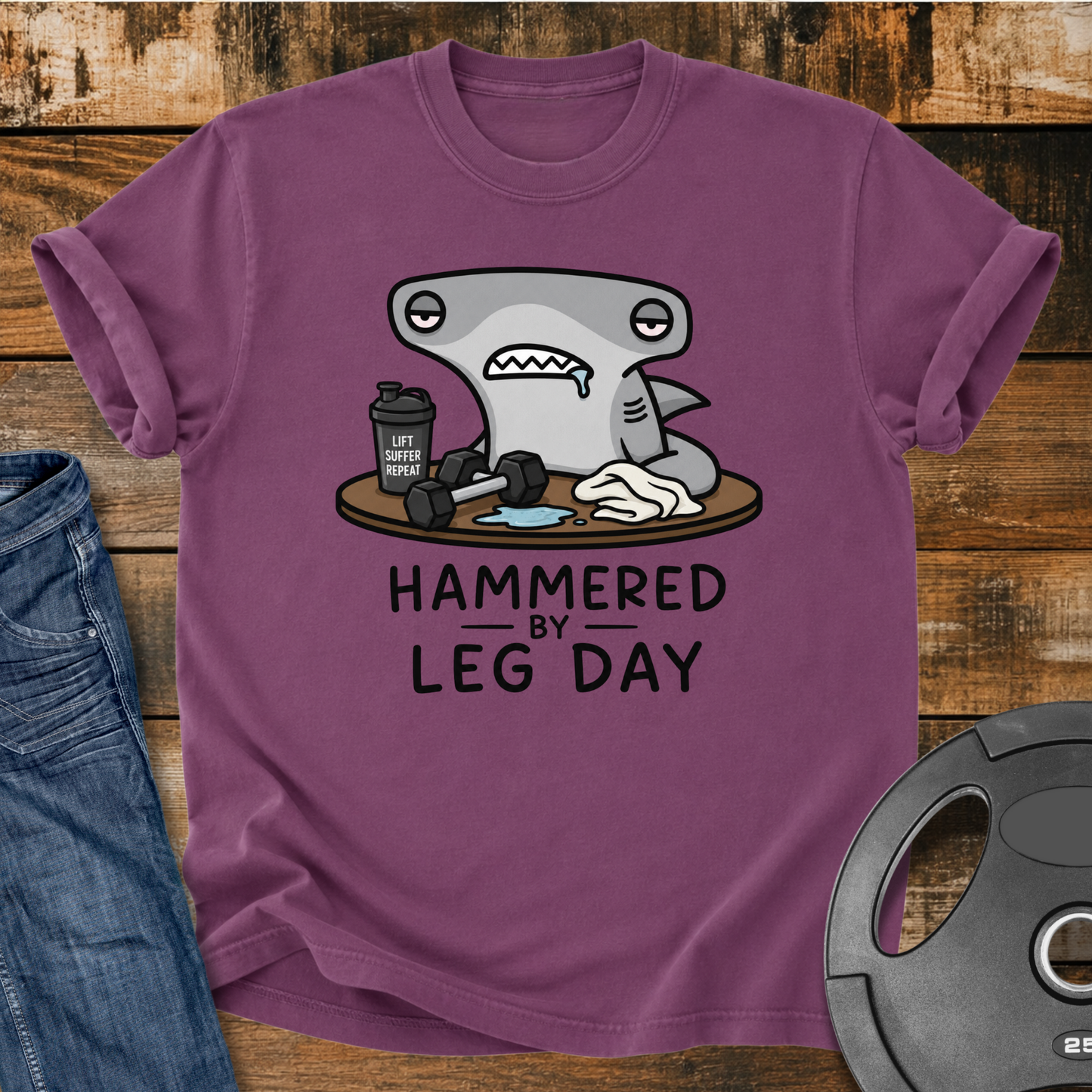 Hammered by Leg Day Vintage Wash T‑Shirt