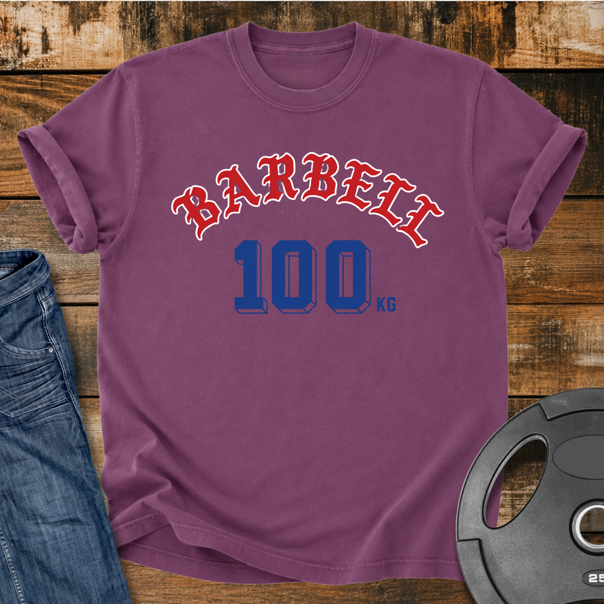 Barbell 100 kg Vintage Wash T-Shirt