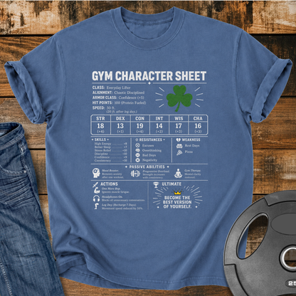 Gym Character Sheet Vintage Wash T-Shirt