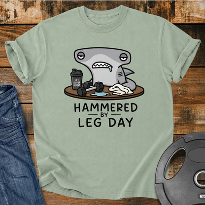 Hammered by Leg Day Vintage Wash T‑Shirt