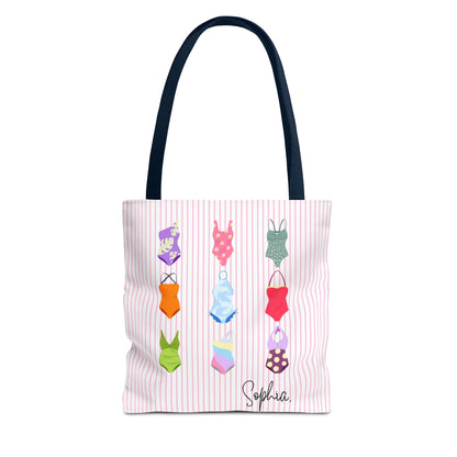 Personalised Name Retro Swimming Swimsuits Tote Bag