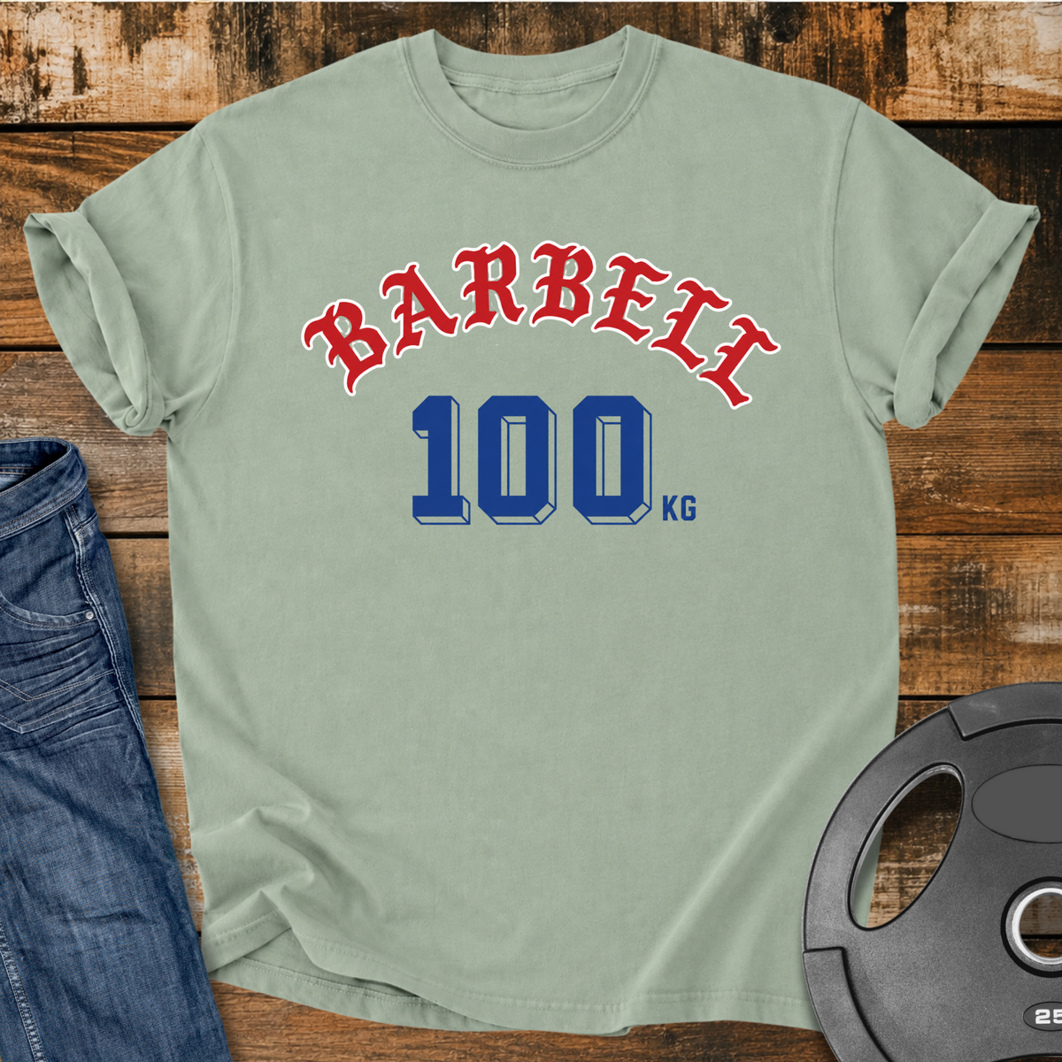 Barbell 100 kg Vintage Wash T-Shirt