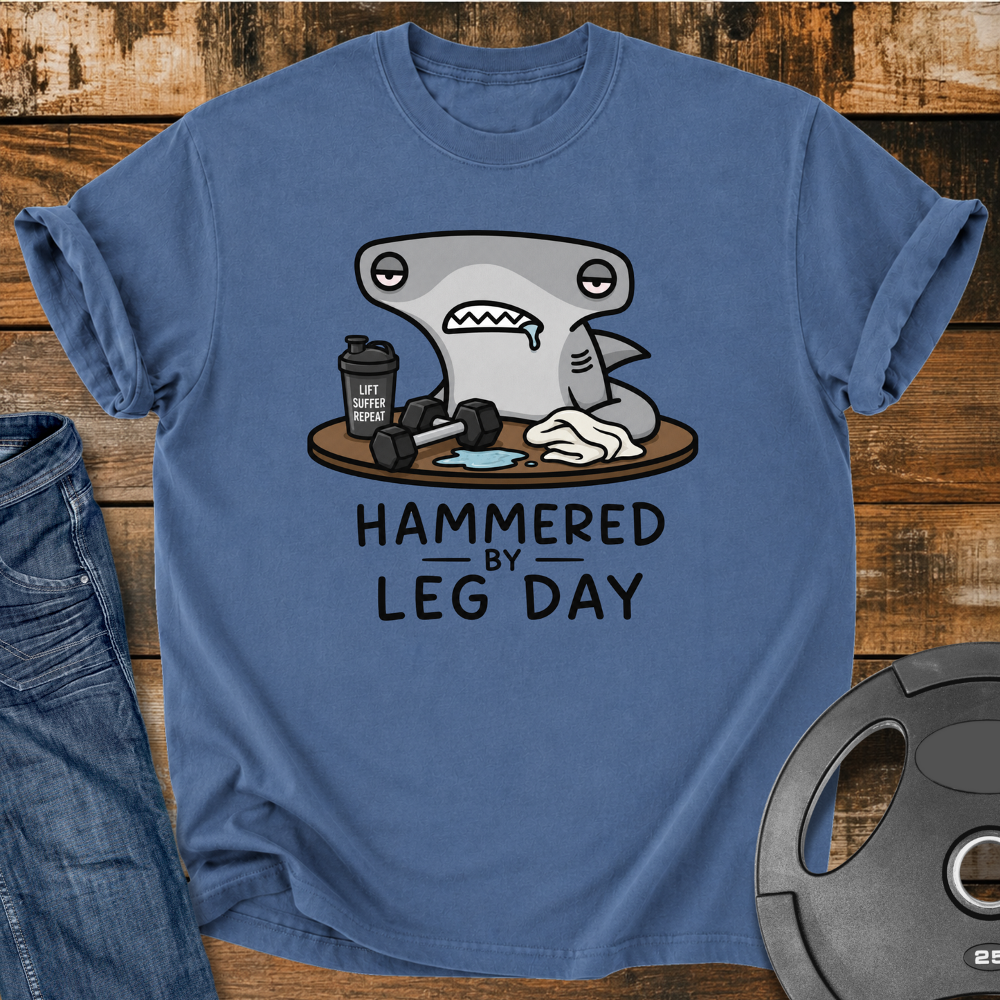 Hammered by Leg Day Vintage Wash T‑Shirt