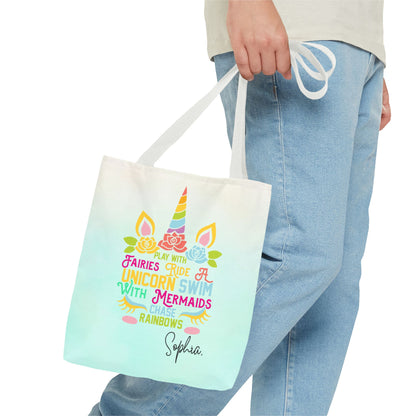 Unicorn Swimming Tote Bag