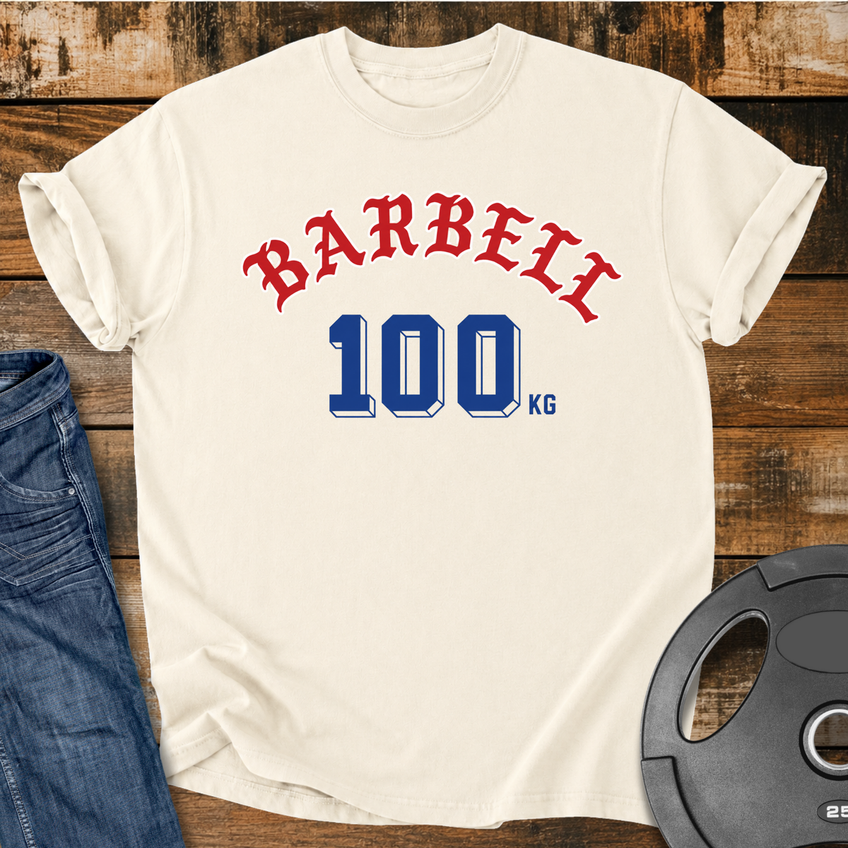 Barbell 100 kg Vintage Wash T-Shirt