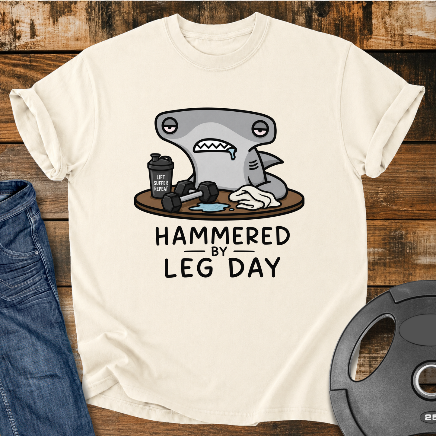 Hammered by Leg Day Vintage Wash T‑Shirt