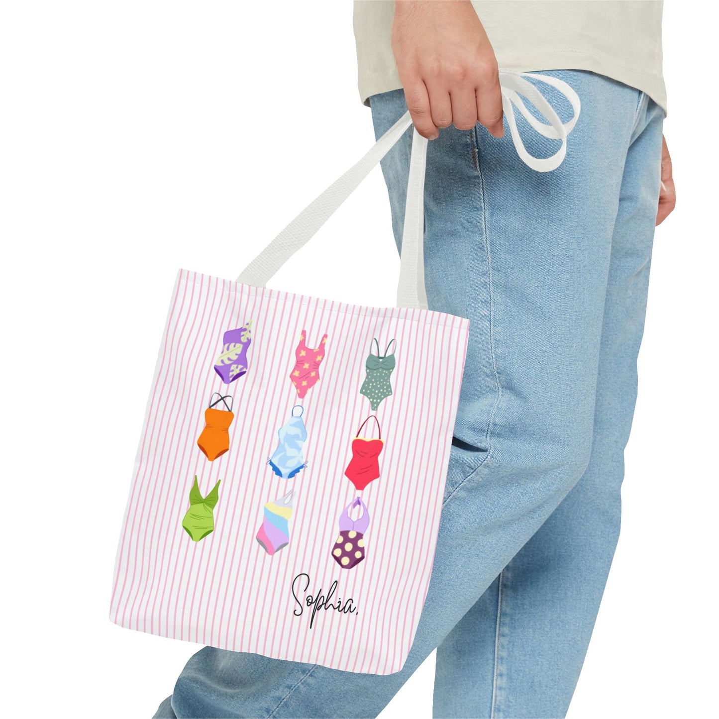 Personalised Name Retro Swimming Swimsuits Tote Bag