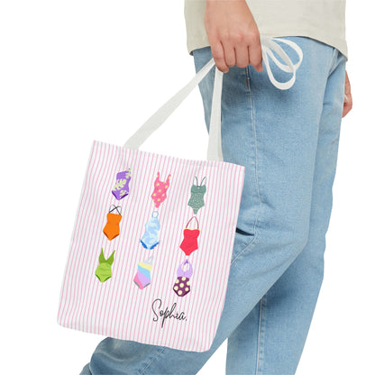 Personalised Name Retro Swimming Swimsuits Tote Bag