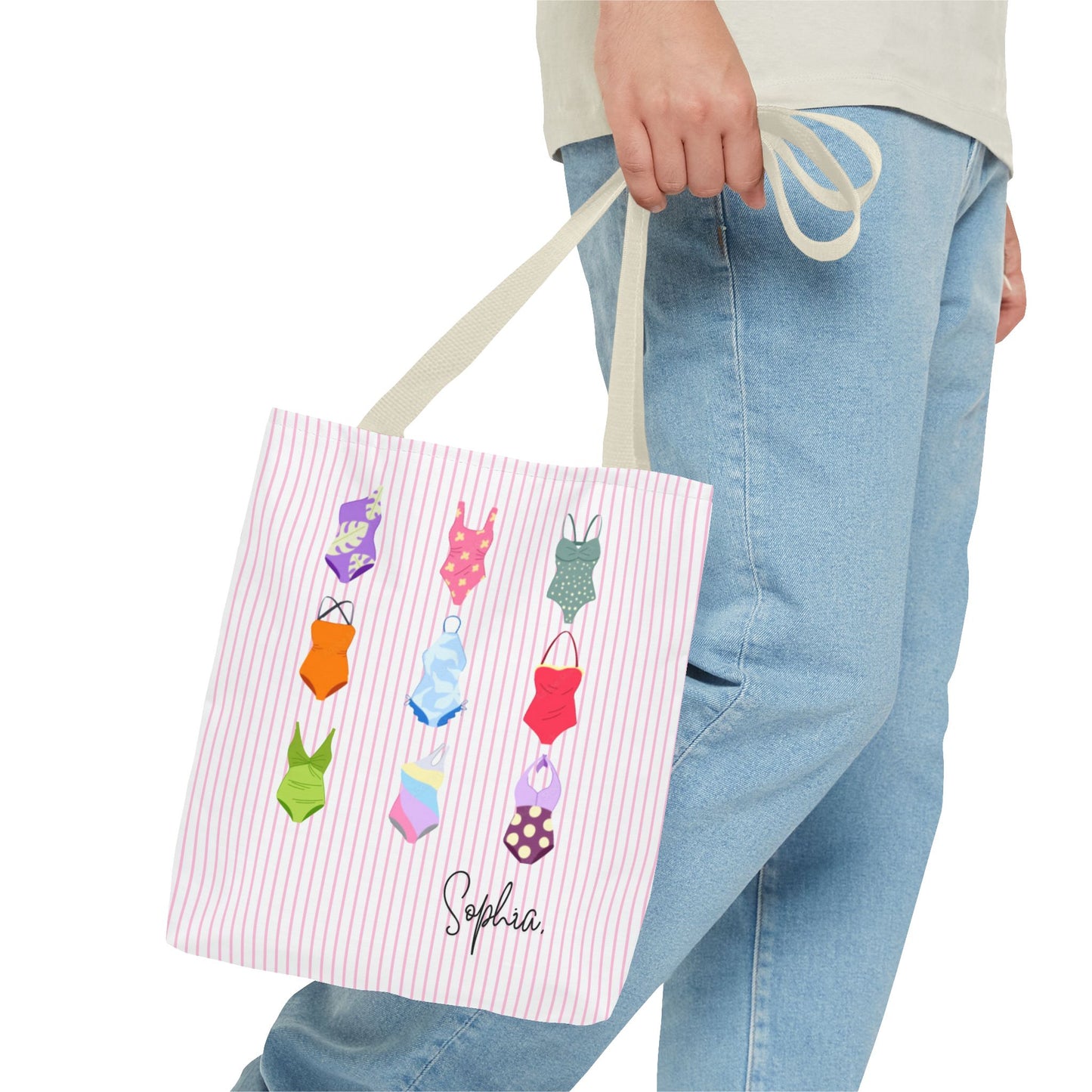 Personalised Name Retro Swimming Swimsuits Tote Bag