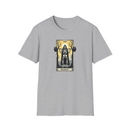 Funny Tarot Card Gym Deadlift Skeleton T-Shirt