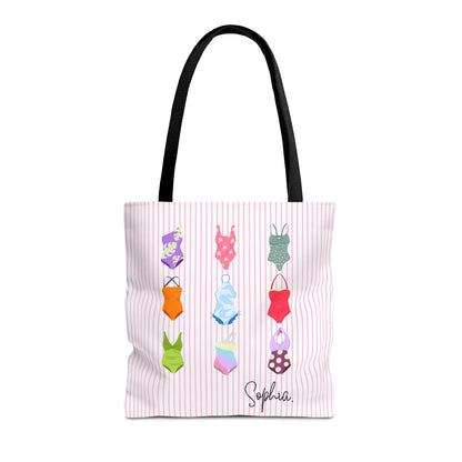 Personalised Name Retro Swimming Swimsuits Tote Bag
