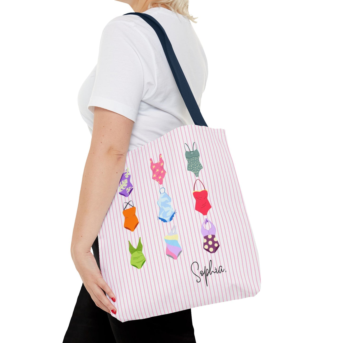 Personalised Name Retro Swimming Swimsuits Tote Bag