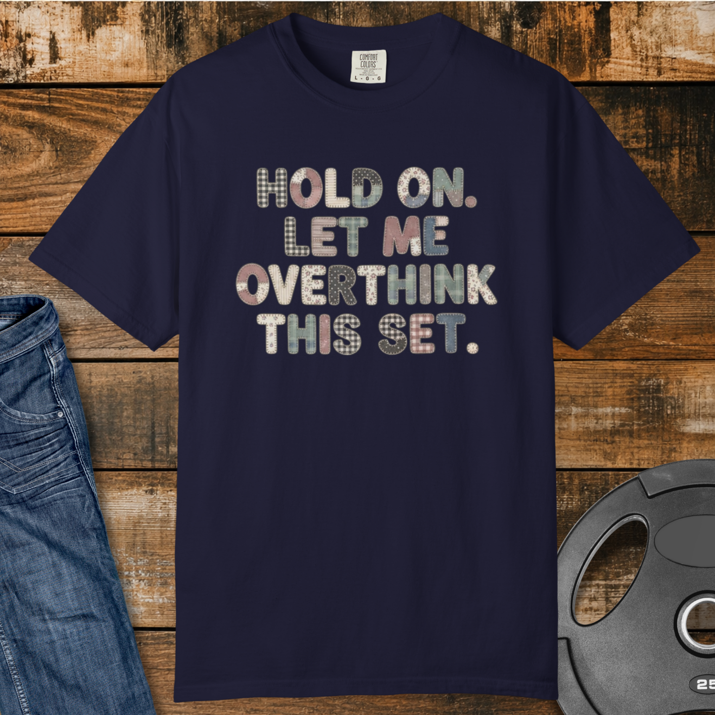 Let Me Overthink Faux Patchwork Vintage Wash T-Shirt