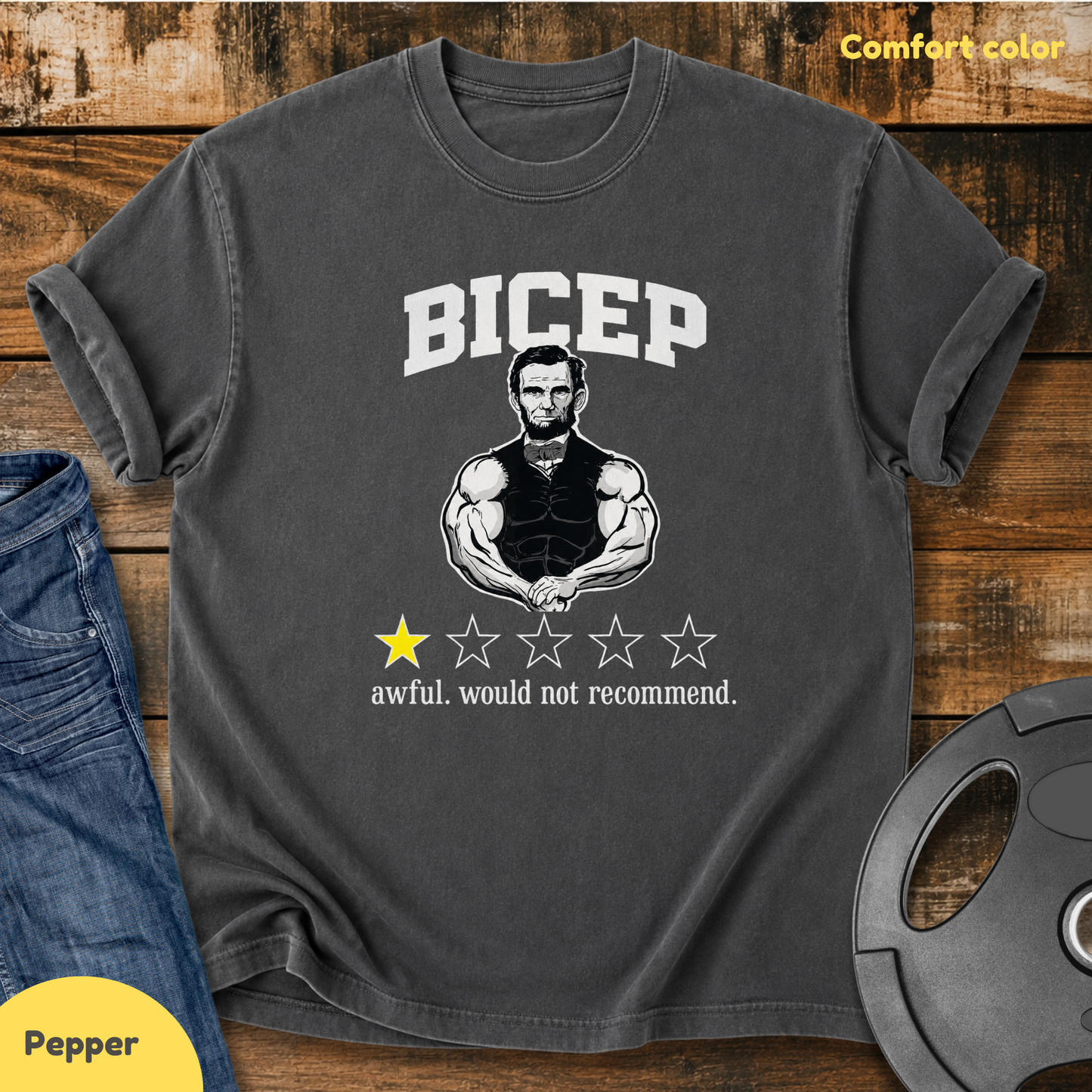 Lincoln's Bicep Review Vintage Wash T-Shirt