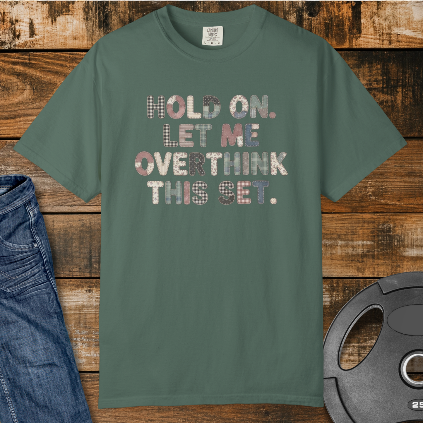 Let Me Overthink Faux Patchwork Vintage Wash T-Shirt