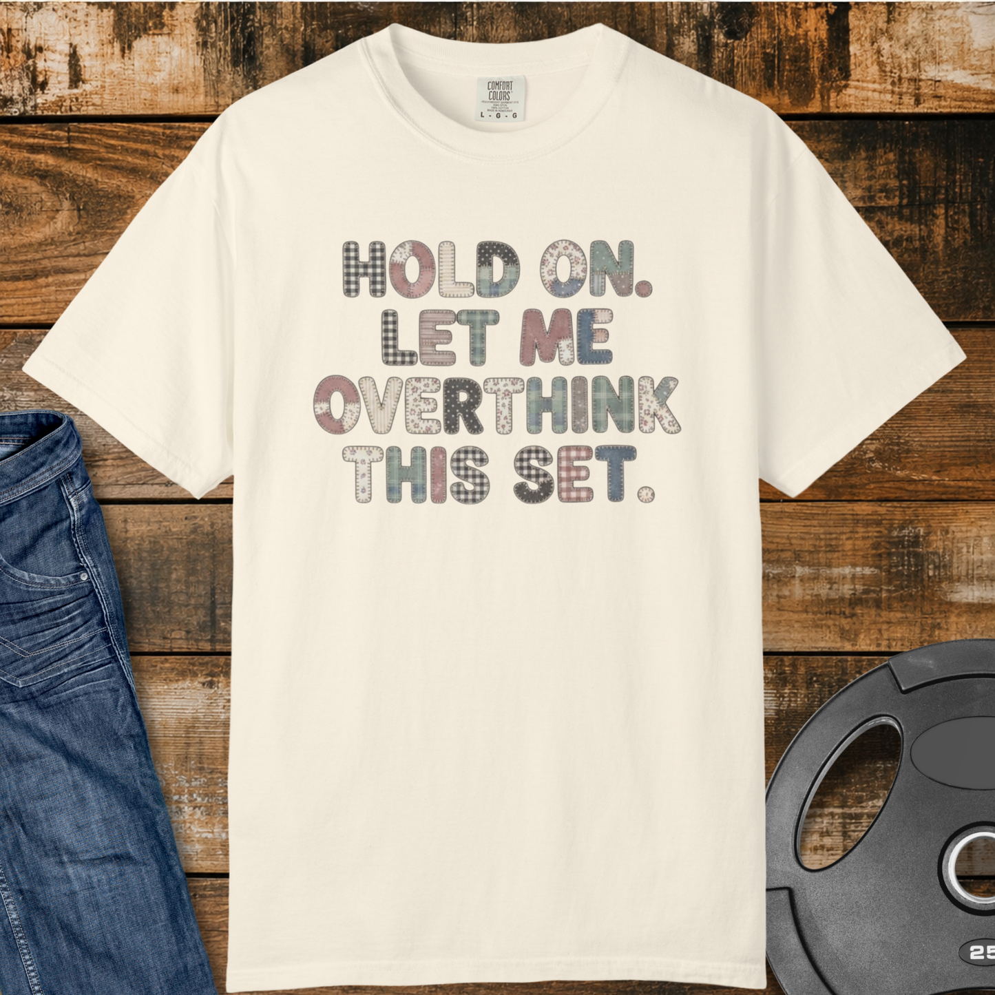 Let Me Overthink Faux Patchwork Vintage Wash T-Shirt