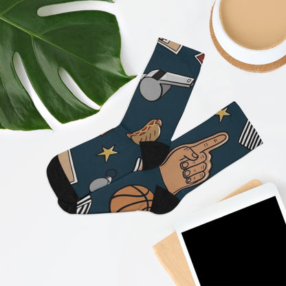 Basketball Go Blue Socks