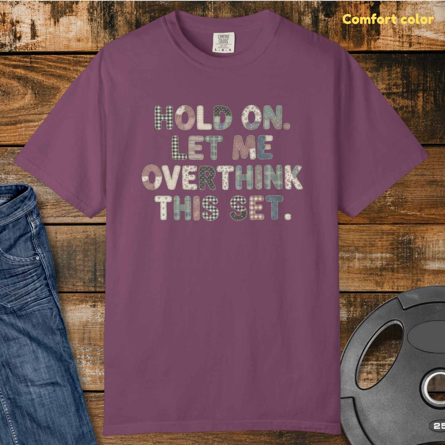 Let Me Overthink Faux Patchwork Vintage Wash T-Shirt