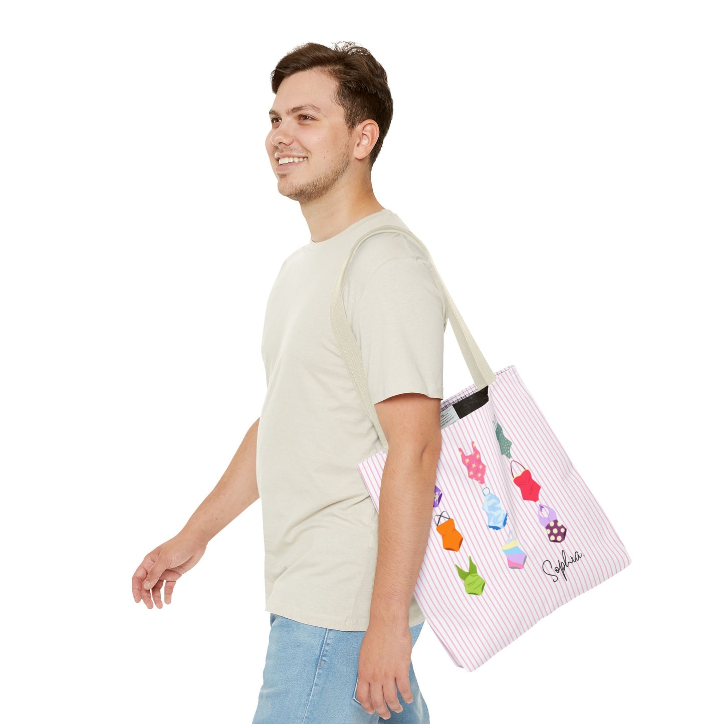 Personalised Name Retro Swimming Swimsuits Tote Bag