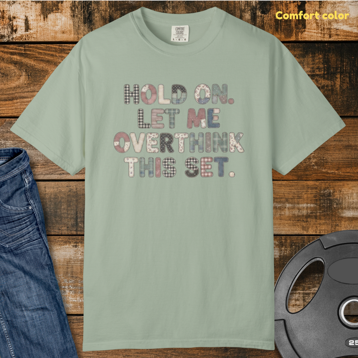 Let Me Overthink Faux Patchwork Vintage Wash T-Shirt