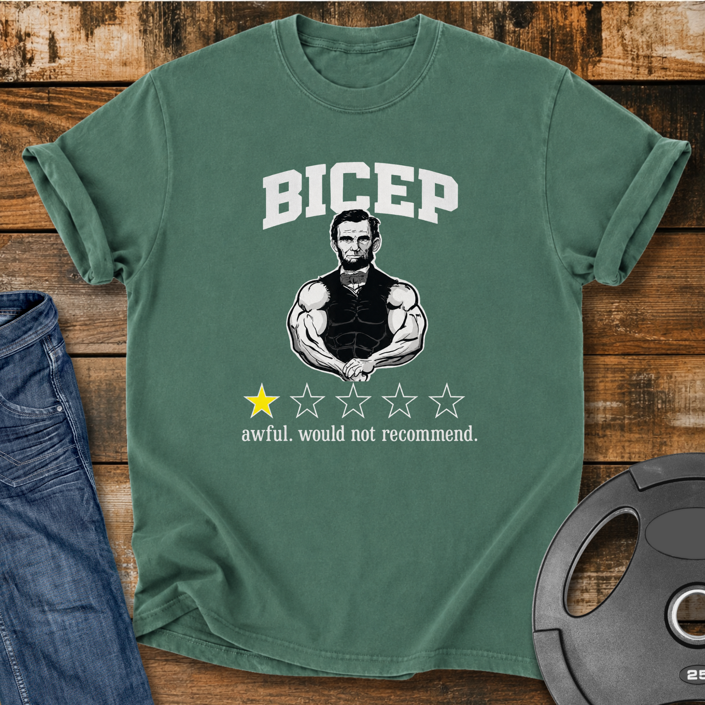 Lincoln's Bicep Review Vintage Wash T-Shirt