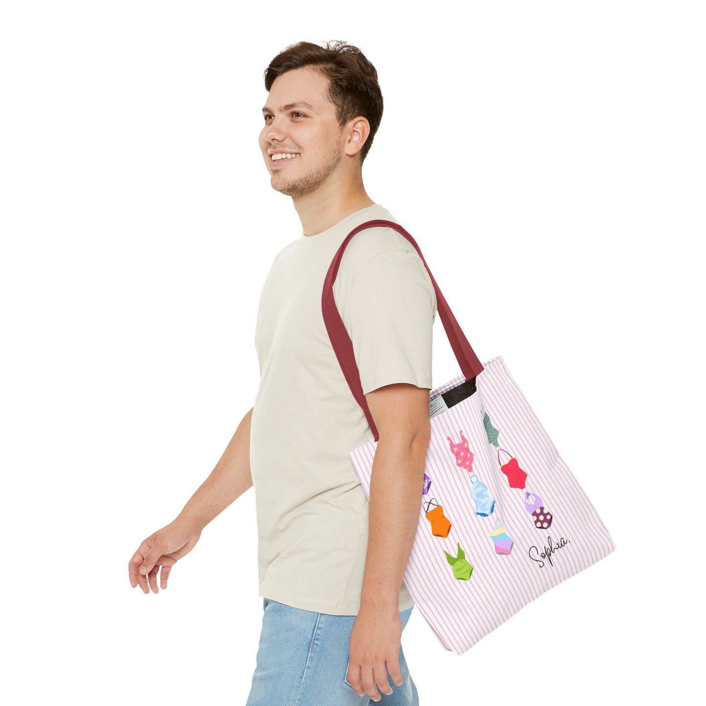 Personalised Name Retro Swimming Swimsuits Tote Bag
