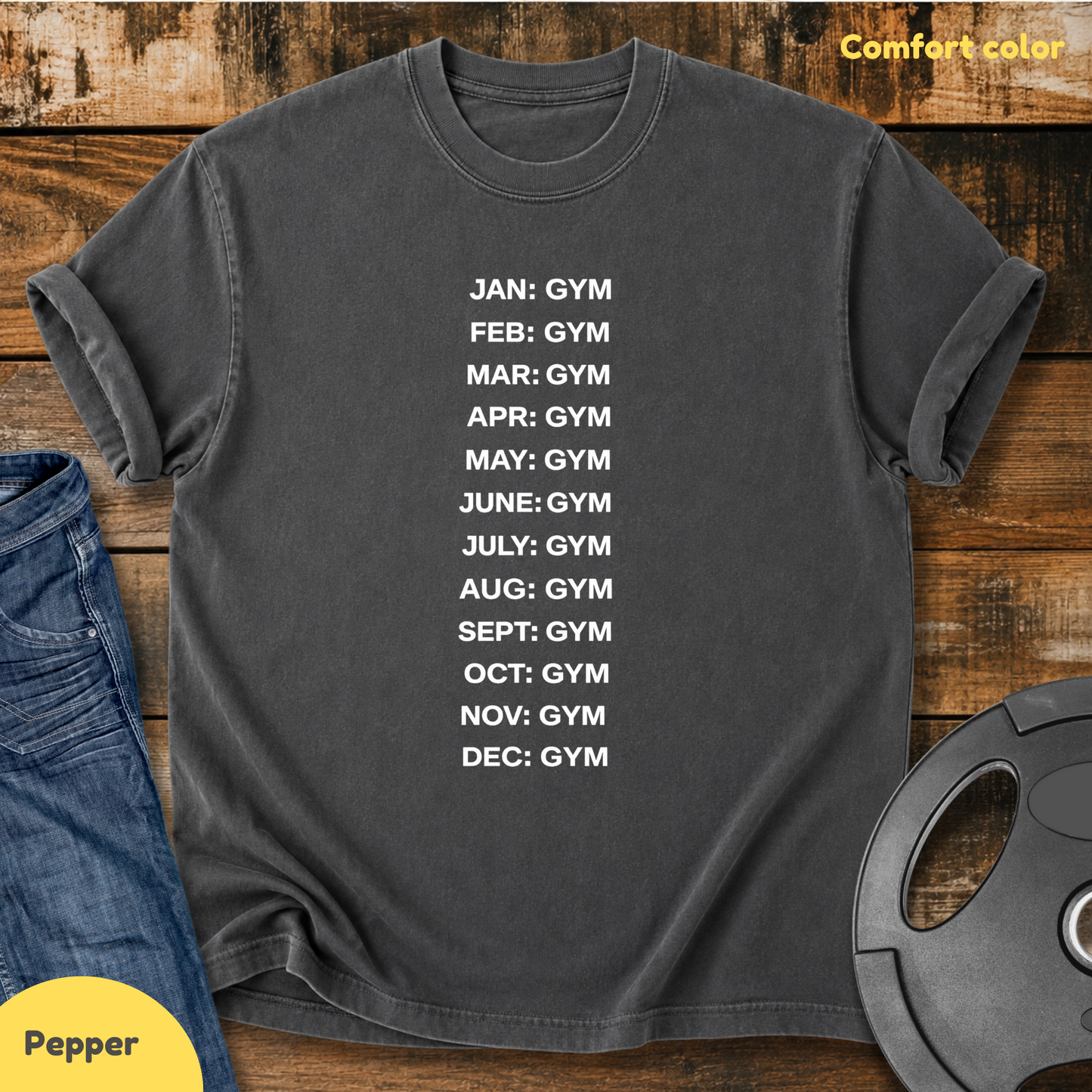 Jan to Dec: Gym Vintage Wash T-Shirt