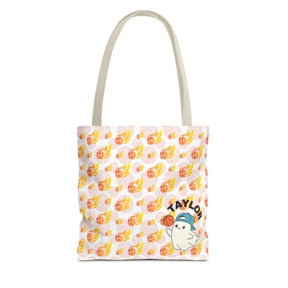 Personalized Cute Baby GH*st Fire basketball ToteBag