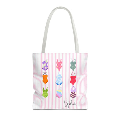 Personalised Name Retro Swimming Swimsuits Tote Bag