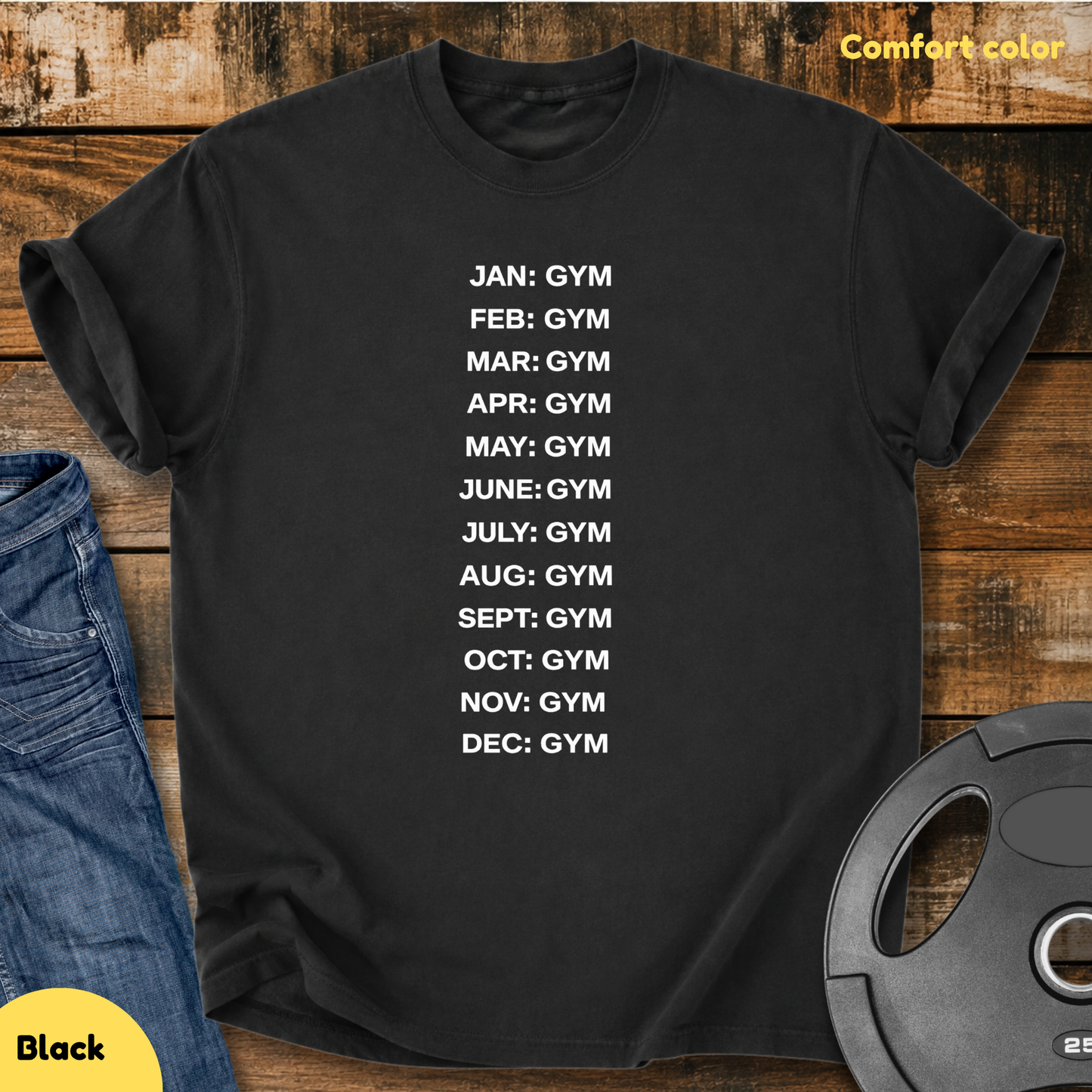 Jan to Dec: Gym Vintage Wash T-Shirt