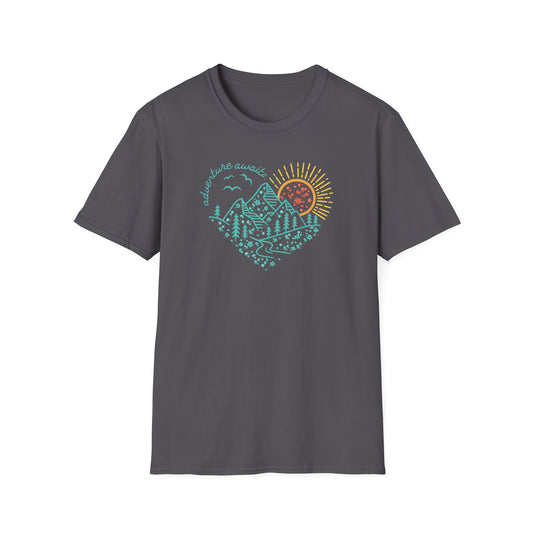 Adventure Await Mountain Heart T-Shirt