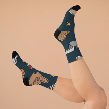 Basketball Go Blue Socks