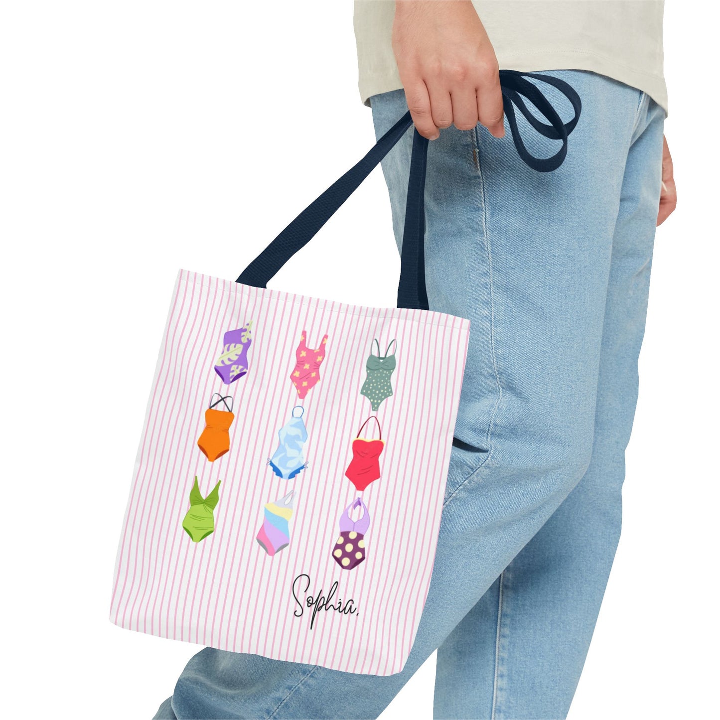 Personalised Name Retro Swimming Swimsuits Tote Bag