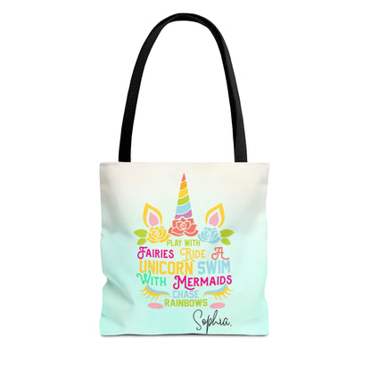Unicorn Swimming Tote Bag
