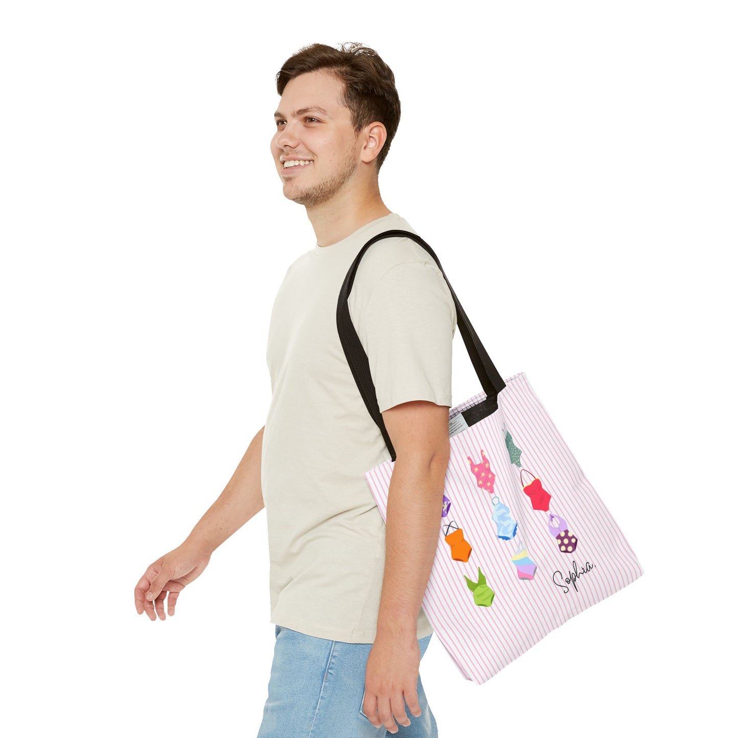 Personalised Name Retro Swimming Swimsuits Tote Bag