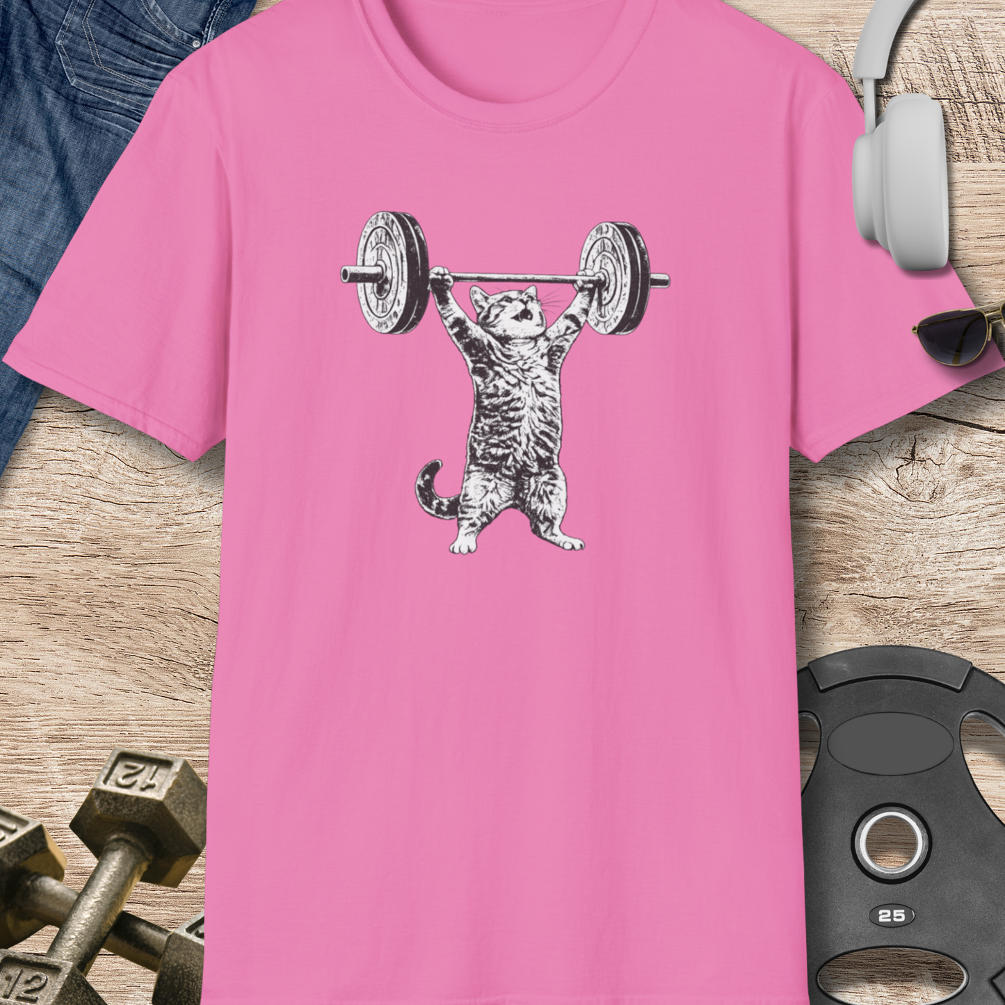 Cat Weightlifter T-Shirt