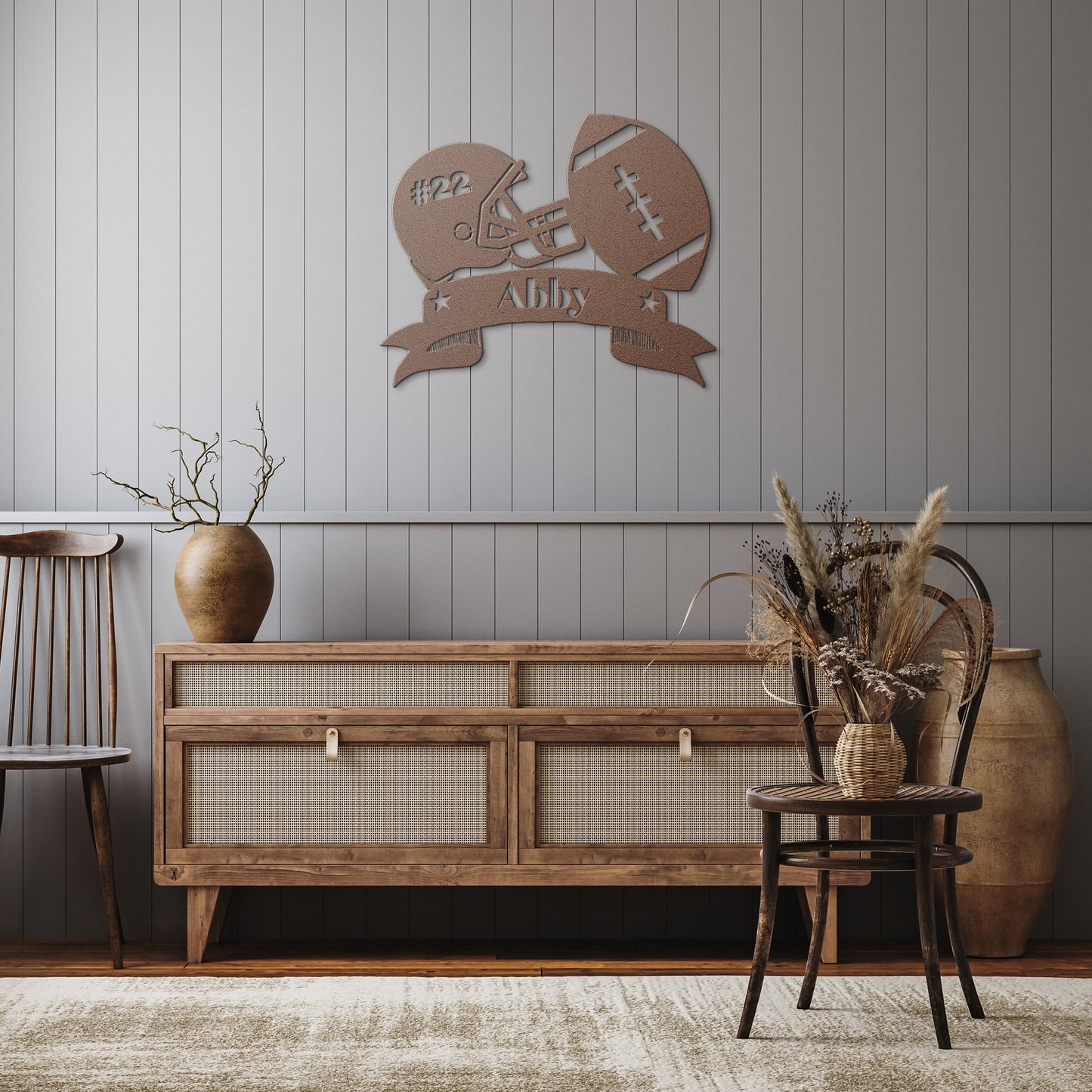 Cheers | Personlised Football Metal Sign- Name and Number