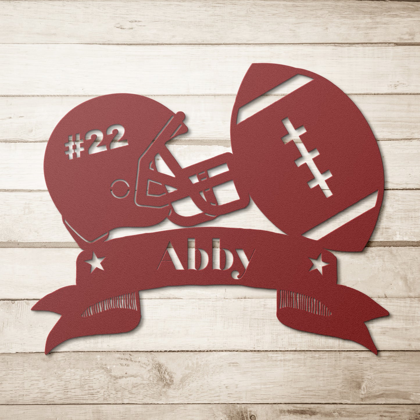 Cheers | Personlised Football Metal Sign- Name and Number