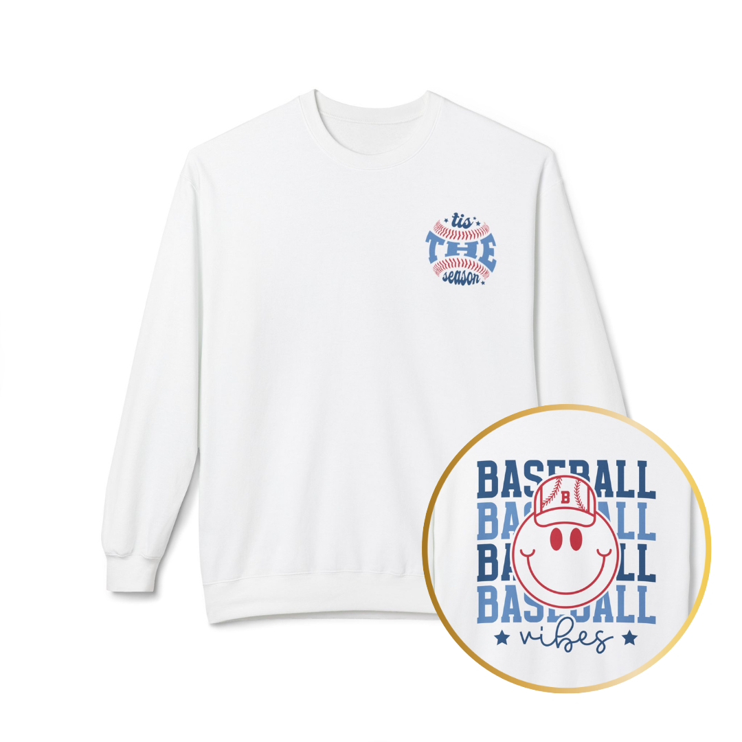 Baseball Smiley Vibes Sweatshirt